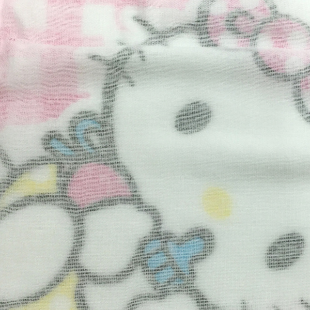 【稀少超激レア】SANRIOお花HelloKitty裏ガーゼバスタオル(正方形) 稀少・激レア】SANRIOお花HelloKitty裏ガーゼバスタオル(長方形)